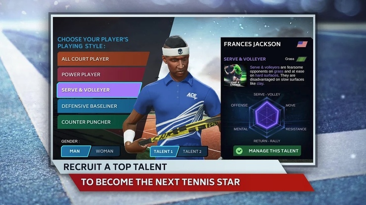 Tennis Manager game screenshot