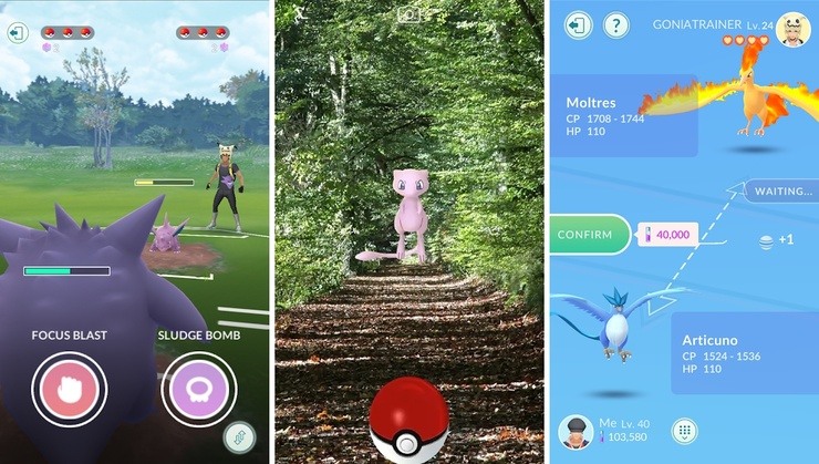 Pokemon Go application screenshots