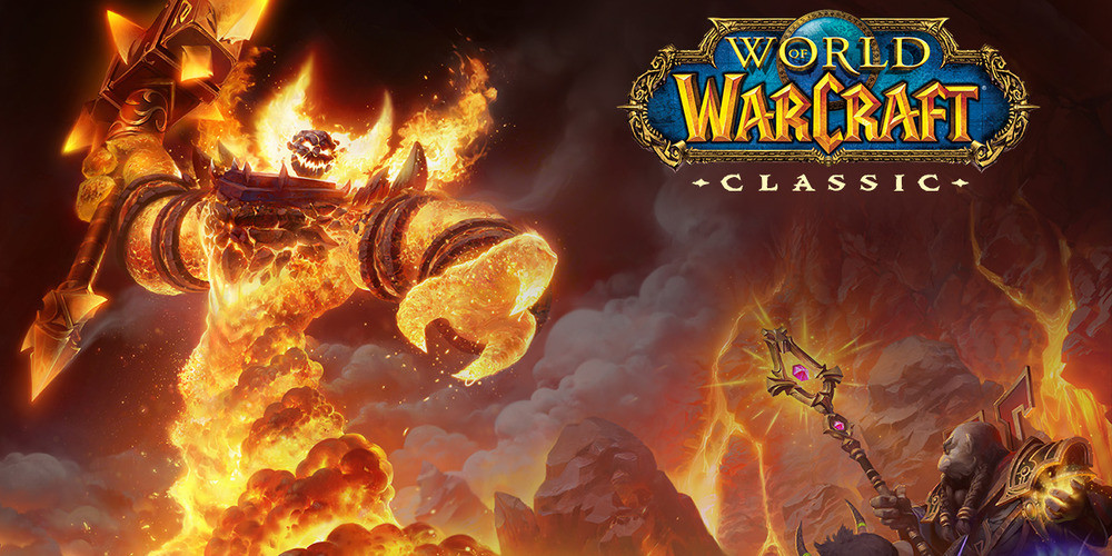 World of Warcraft game screen and logo